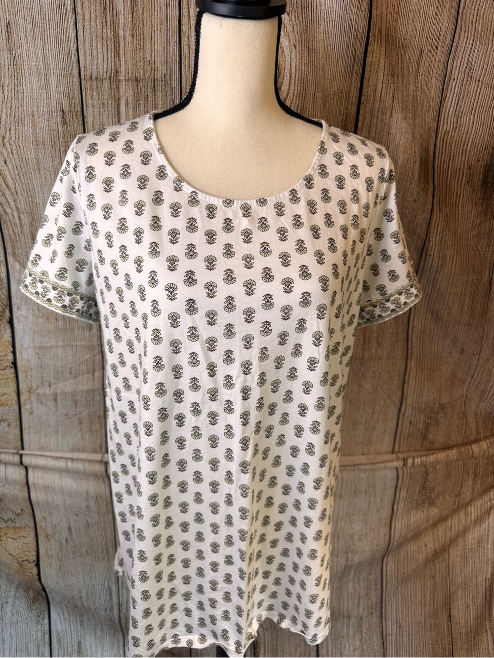 Pure Jill Scoop-Neck Tee with Tan Floral Print - Picture 3 of 11